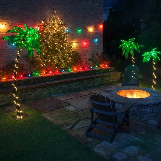 Multicolor Patio Firepit Scene