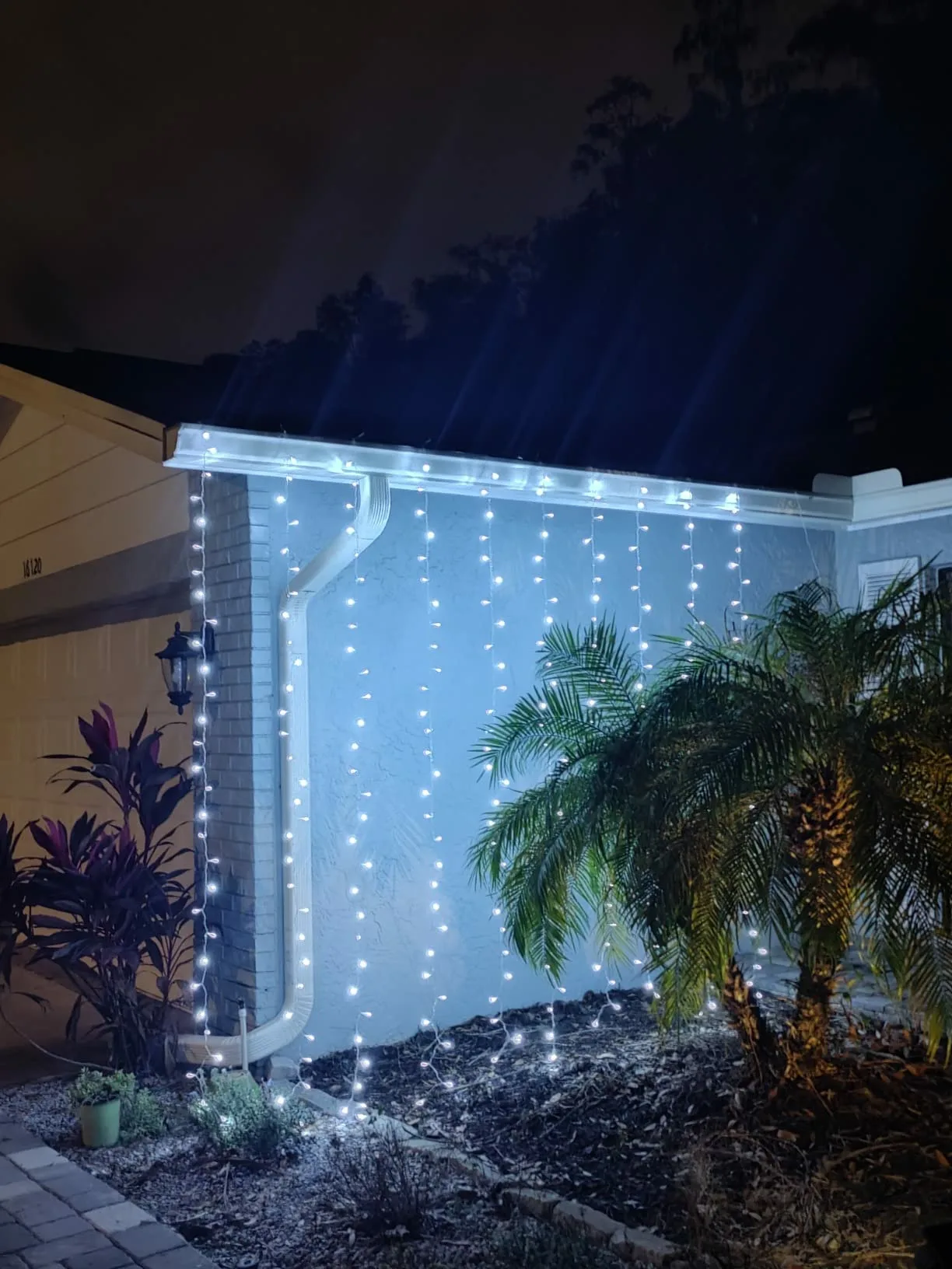 Blue Fairylights Hanging Mini Palm Tree Night Outdoor Outdoor Lights For Parties