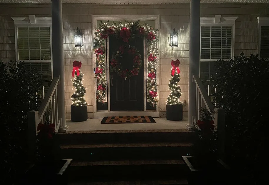 Christmas Lights Front Door Patio Christmas Decor