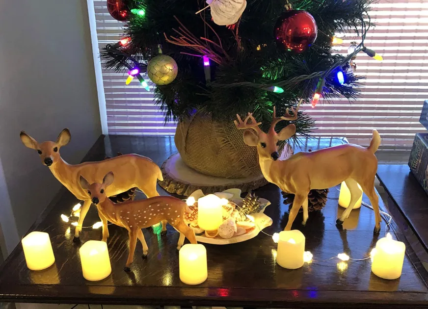 Warm Ledcandles Mini Deers Christmas Lights Lights Decor