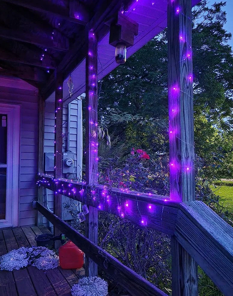 Battery Operated Christmas Lights Outdoor On Porch Rustic Theme